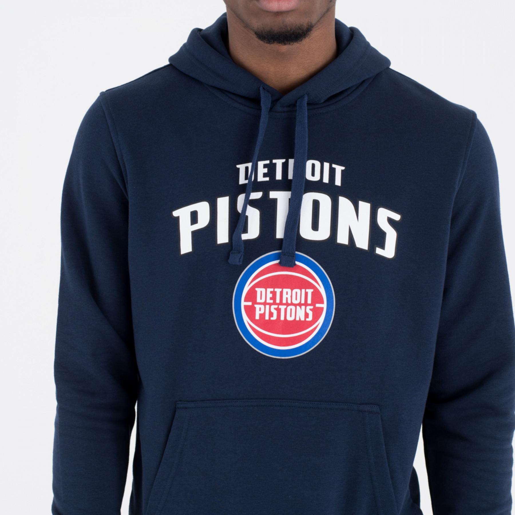 Sweat à capuche New Era avec logo de l’équipe Detroit Pistons