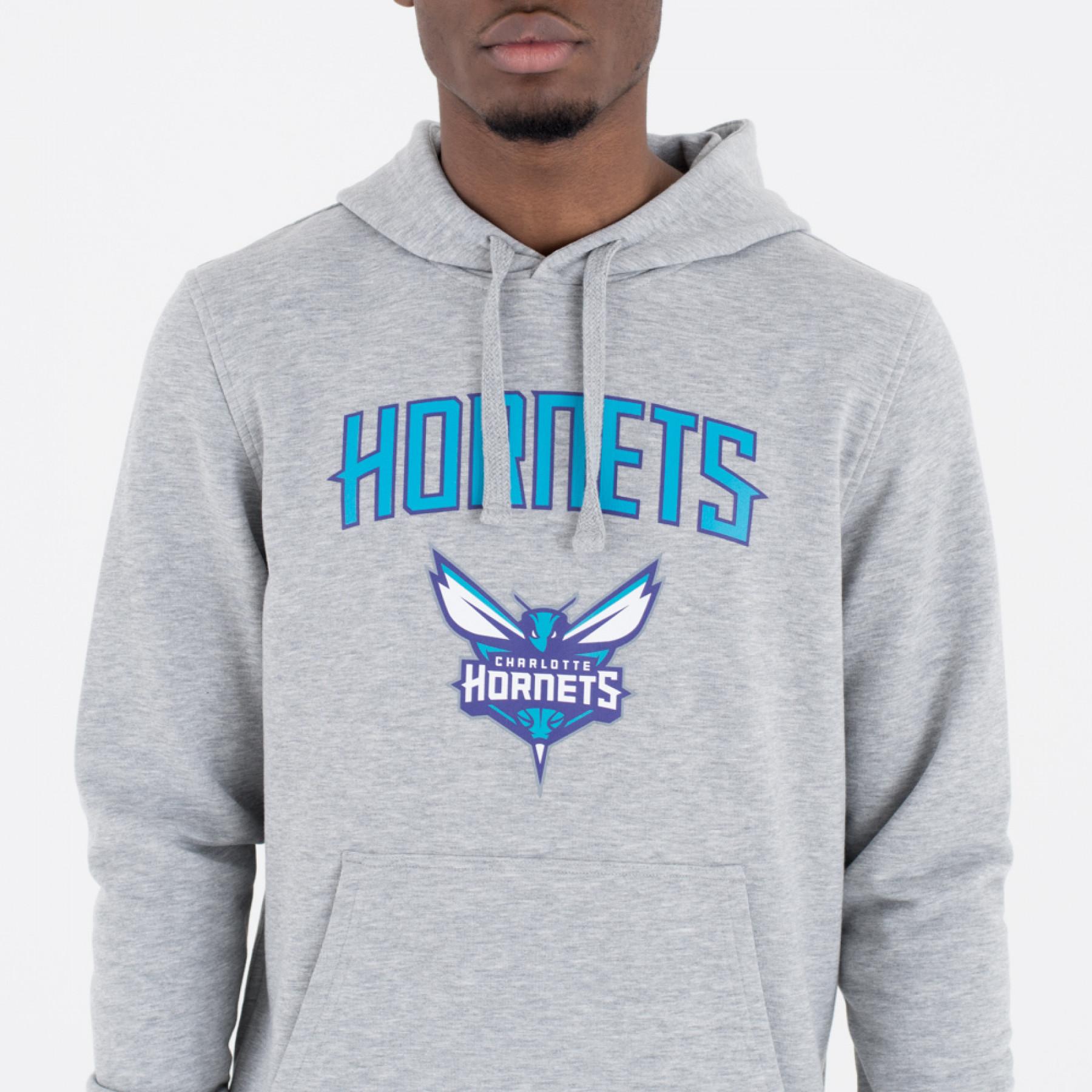 Sweat à capuche New Era avec logo de l'équipe Charlotte Hornets