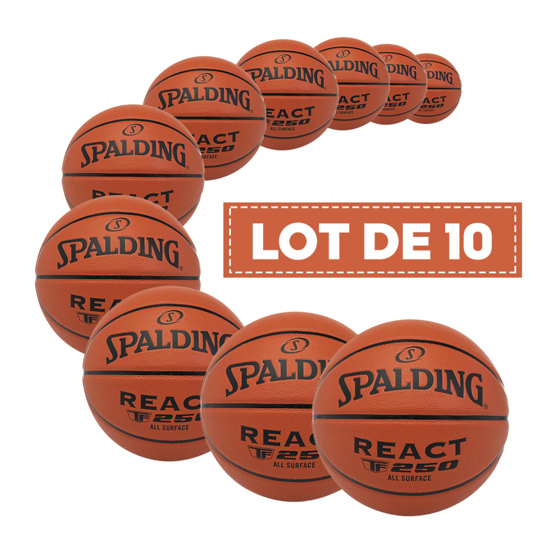 Lot de 10 Ballon Spalding React TF-250 Composite