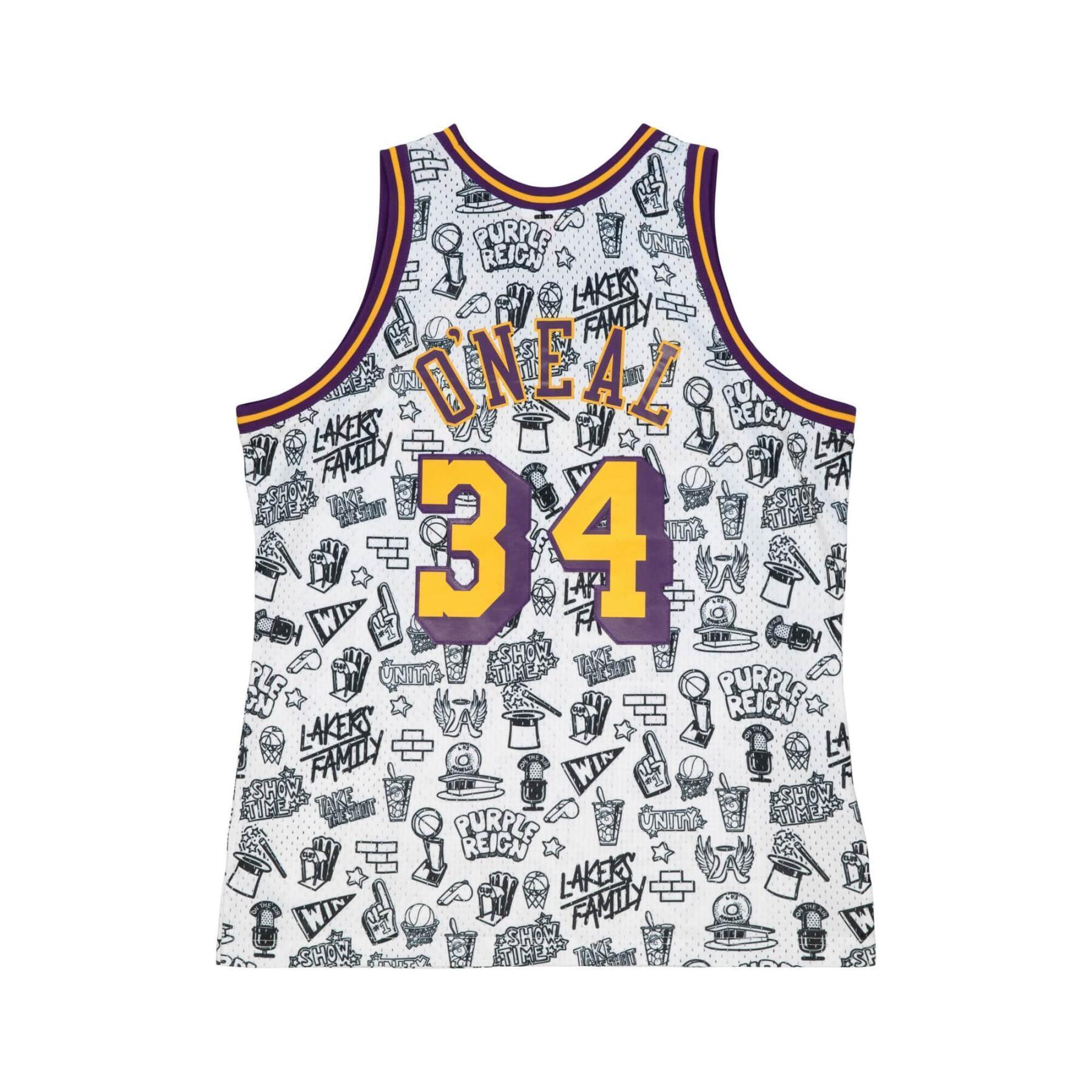 Maillot Los Angeles Lakers Doodle Swingman Shaquille O'Neal 1996-97