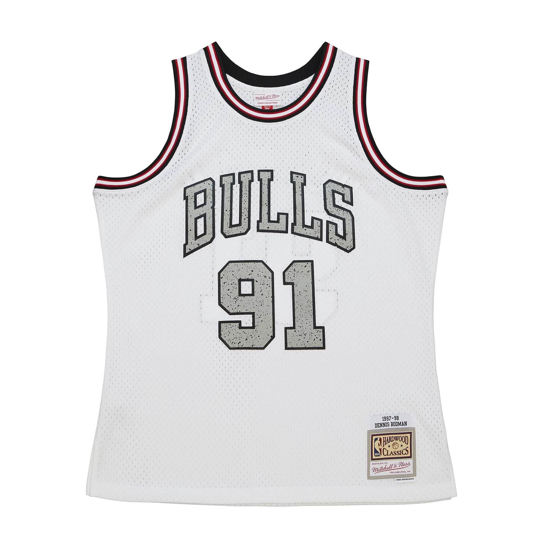 Maillot Chicago Bulls NBA Cracked Cement Swingman 1997 Dennis Rodman