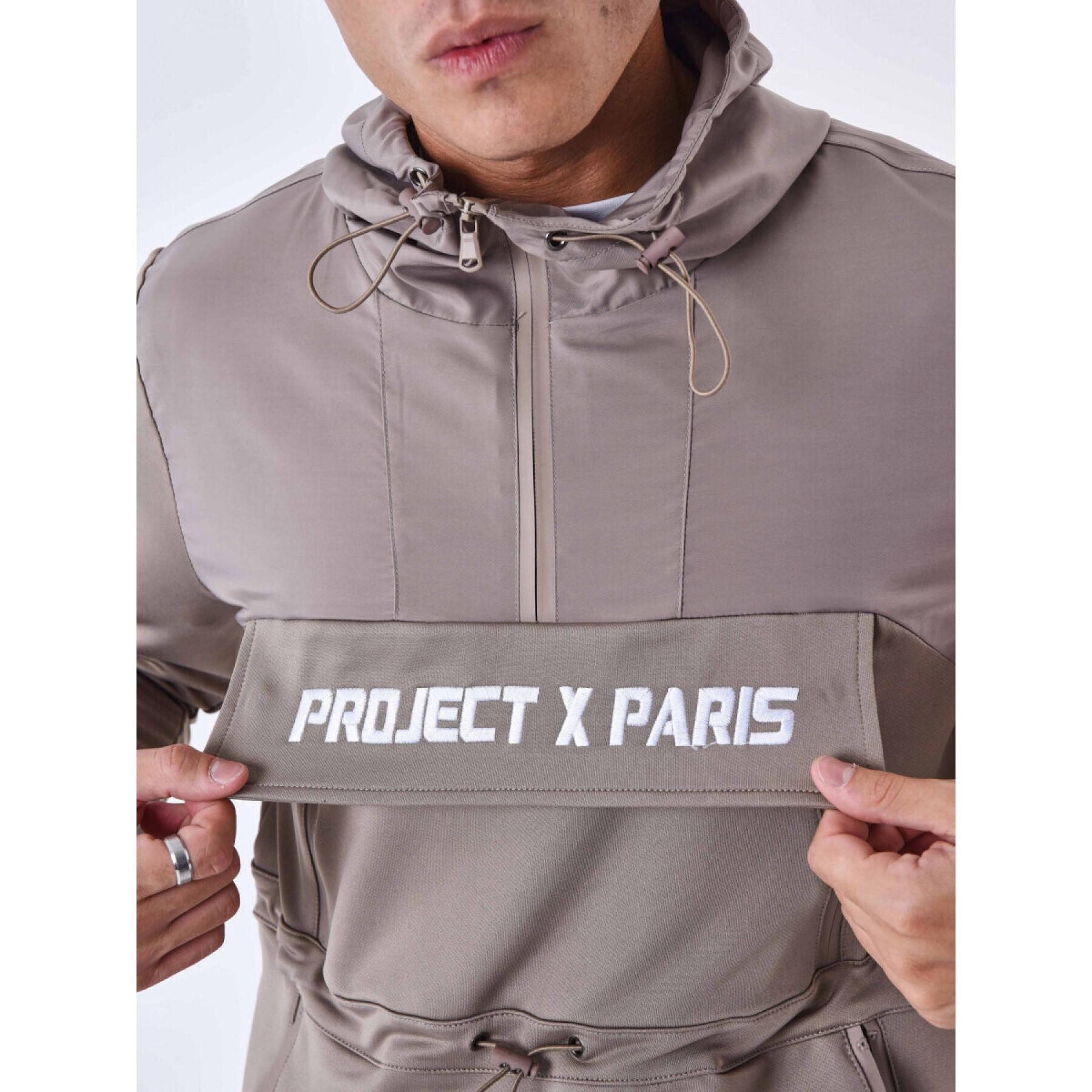 Sweatshirt à capuche style coupe vent Project X Paris