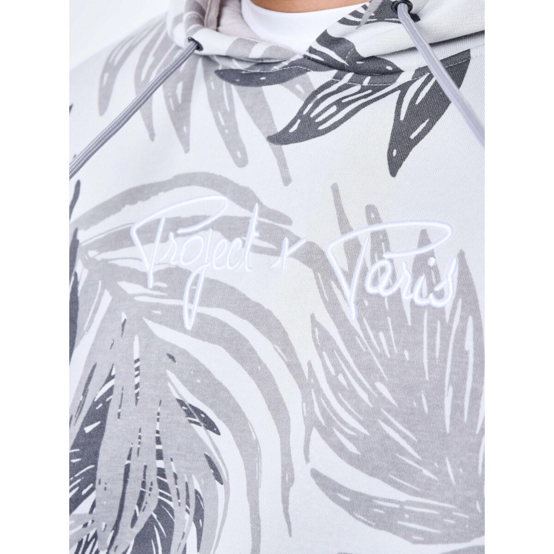 Sweatshirt à capuche motif feuilles de palmier Project X Paris