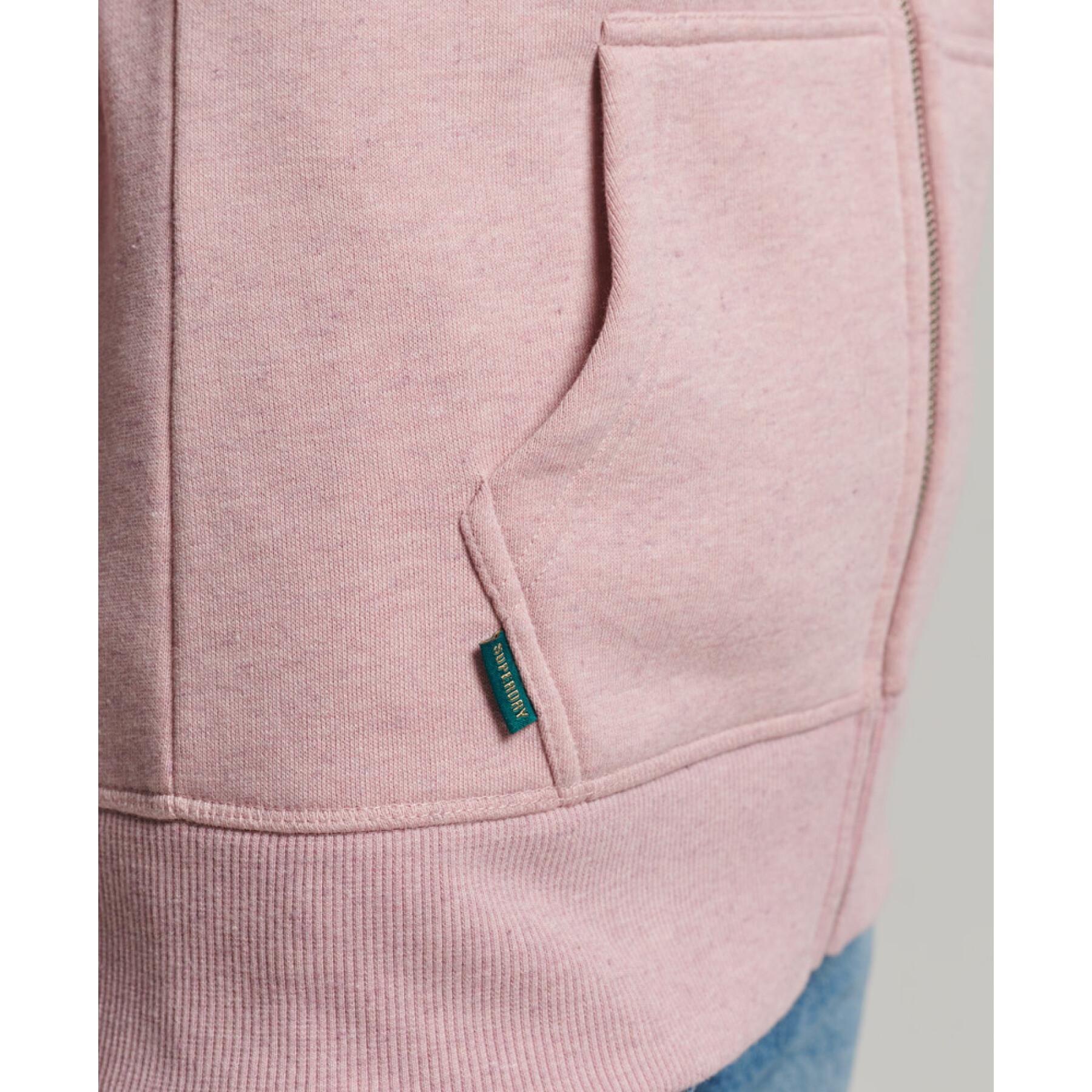 Sweatshirt à capuche zippé coton bio femme Superdry Vintage Logo