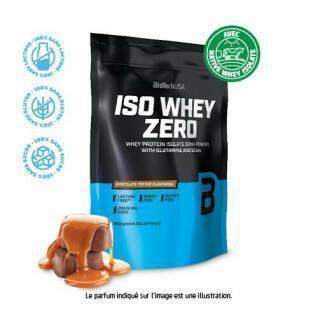 Lot de 10 sacs de protéines Biotech USA iso whey zero lactose free - Chocolat-caramel - 500g
