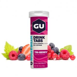 Tube de 12 Pastilles d’hydratation Gu Energy 3 fruits rouges (x8)