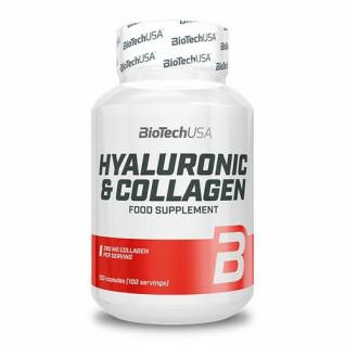 Lot de 12 pots de vitamine hyaluronique et collagène Biotech USA - 100 Gélul