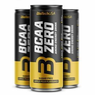 Lot de 24 canettes de boissons énergissantes Biotech USA BCAA ZERO Energy Drink - Pomme-poire