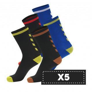 Lot de 5 paires de chaussettes foncées Hummel Elite Indoor Low (coloris au choix)