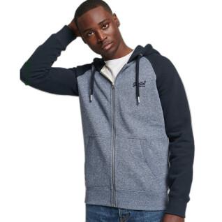 Sweatshirt à capuche zippé en coton bio Superdry Vintage Logo
