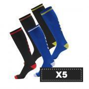 Lot de 5 paires de chaussettes foncées Hummel Elite Indoor high (coloris au choix)